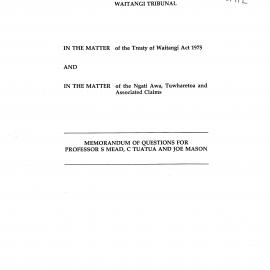 Wai 46_INQ_I004_Memo of Questions for S Nead, C Tutua and Joe Mason - 29 Septemeber 1995