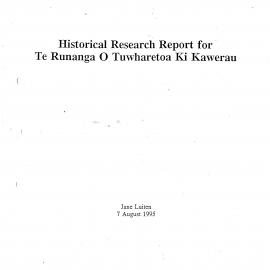 Wai 46_INQ_I005_Historical Research Report for Te Runanga o Tuwharetoa Ki Kawerau - 7 August 1995