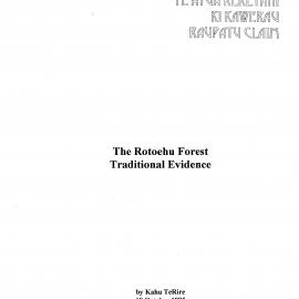 Wai 46_INQ_I013_The Rotoehu Forest Traditional Evidence - 18 October 1995