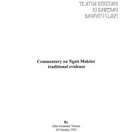 Wai 46_INQ_I014_Commentary on Ngati Makino traditional evidence - 18 October 1995