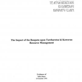 Wai 46_INQ_I015_REPORT RE The impact of the Raupatu - Resource Management - 18 October 1995
