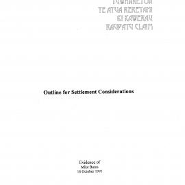 Wai 46_INQ_I017_Report RE Outline for Settlement Considerations - Tuwharetoa - 18 October 1995