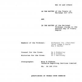 Wai 46_INQ_K001_Questioning of Thomas Hugh Bennion RE BOP Claims