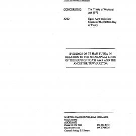 Wai 46_INQ_K008_Evidence of Te Hau Tutua in relation to the Whakapapa links of the hapu of Ngati Awa and the tupuna Tuwharetoa