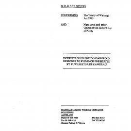 Wai 46_INQ_K009_Evidence of Pouroto Ngaropo in RE to evidence by Tuwharetoa ki Kawerau