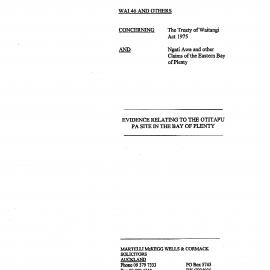 Wai 46_INQ_K016_Evidence RE Otitapu Pa site in BOP