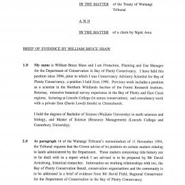 Wai 46_INQ_K019_Brief of Evidence by William Bruce Shaw