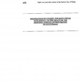 Wai 46_INQ_K020_Memo of Counsel for Ngati Pikiao with respect to the impact of The Proposed Tribunal Interim report on Ngati Pikiao