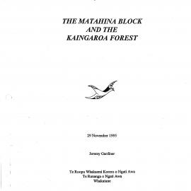 Wai 46_INQ_L011_REPORT RE The Matahina Block and Kaingaroa Forest - 29 November 1995
