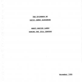 Wai 46_INQ_M001_Evidence of David J Alexander - Ngati Makino Claims - November 1995
