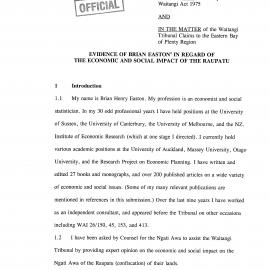 Wai 46_INQ_M003_Evidence of Brian Easton RE The Economic and Social Impact of Raupatu
