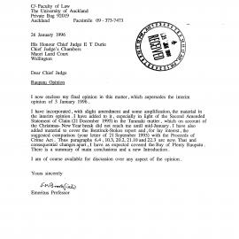 Wai 46_INQ_M004 (a)_Letter RE Raupatu Opinion - 26 January 1996