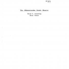 Wai 46_INQ_M009_Report RE The Ohineterakau Scenic Reserve - David Armstrong - Brent Parker